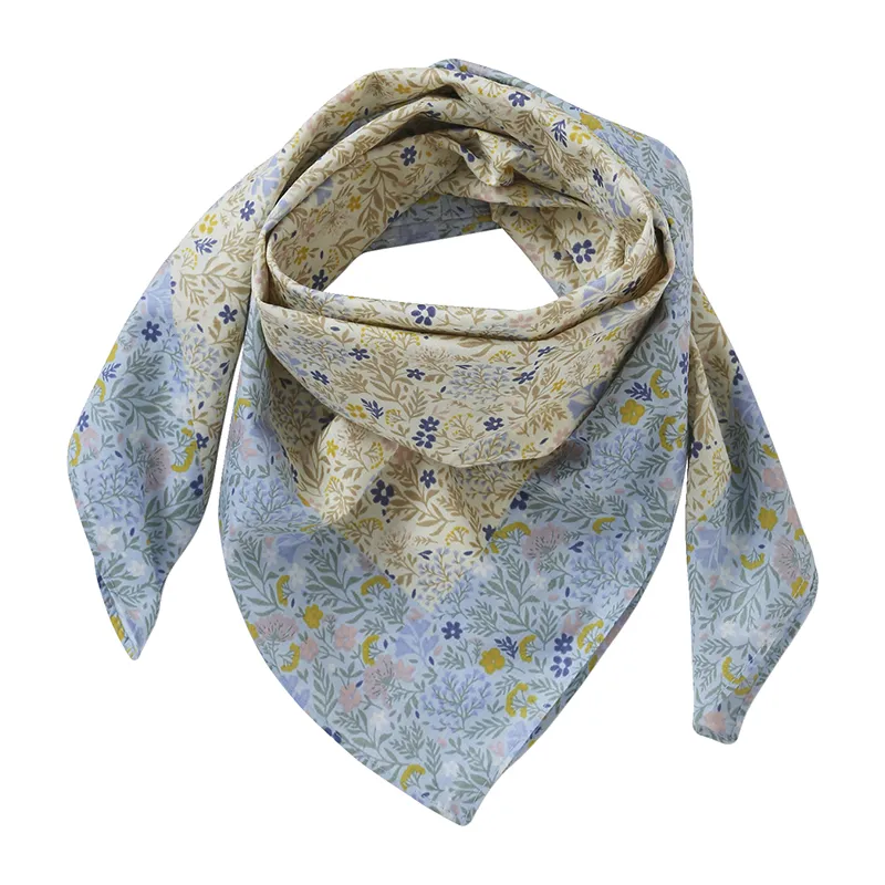 Écharpes voile de coton cottage - Bleu ciel-0