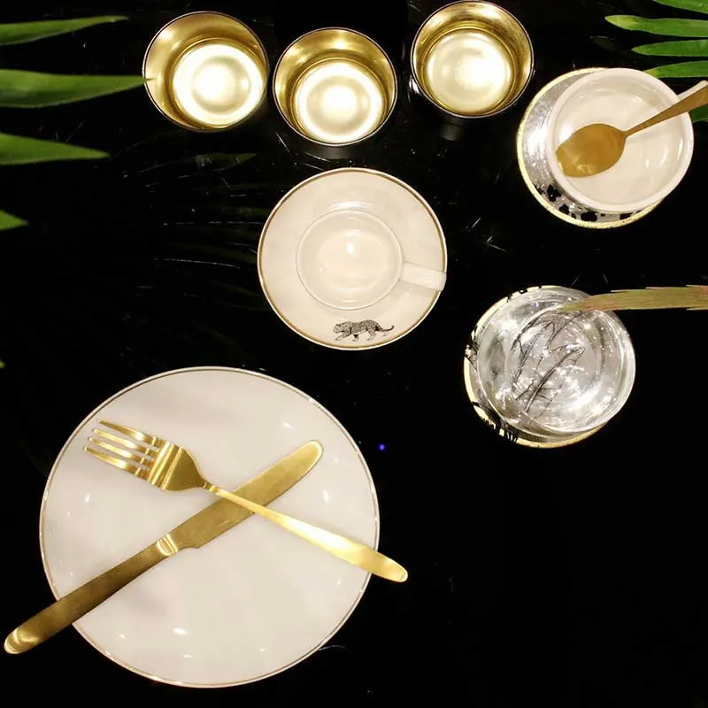 2 Assiettes liseré Blanc/Doré - Ø20cm-5