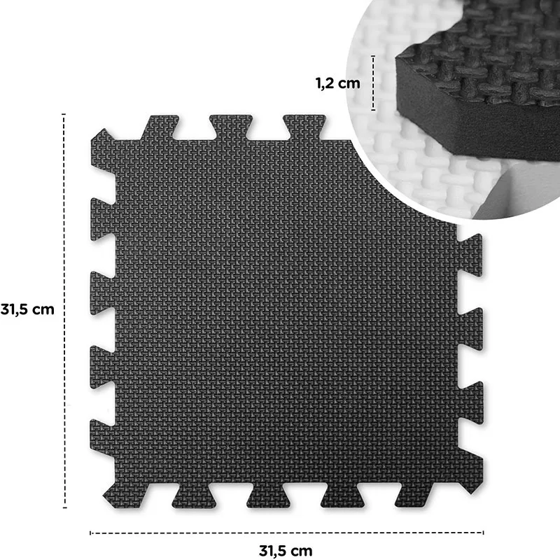 Tapis puzzle mousse Luno Noir 150x180cm - 0m+-6