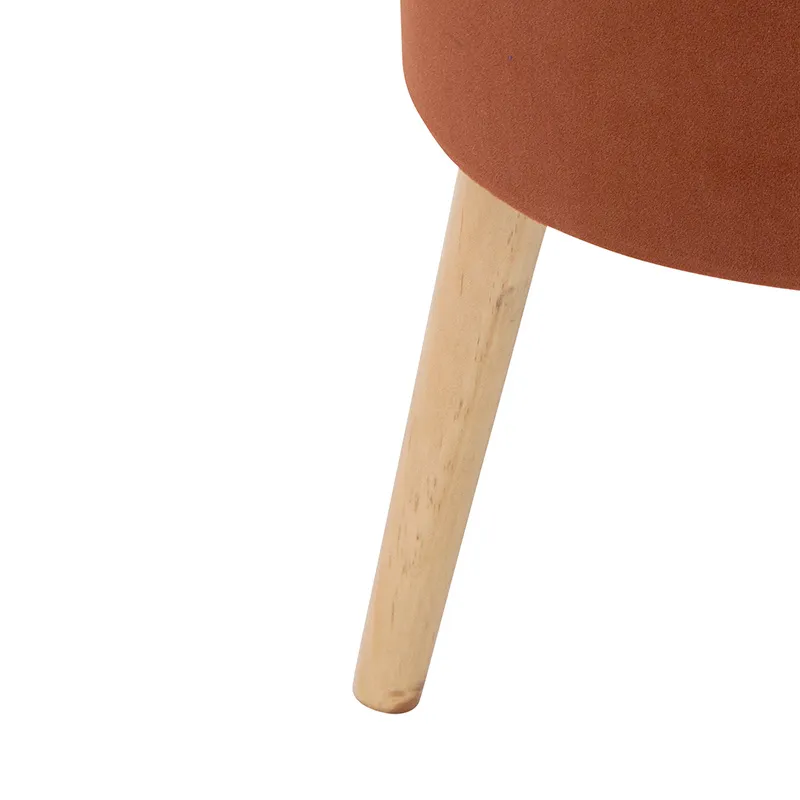 Tabouret coffre Tess velours Ambre - ø36x34cm-3