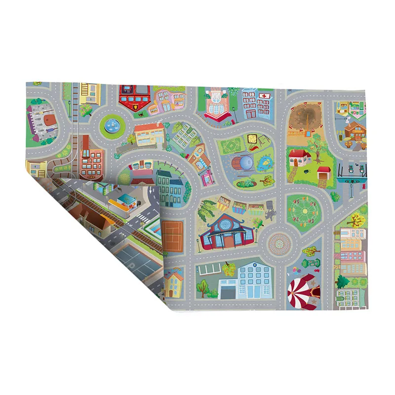 Tapis de jeux réversible Voie ferrée/Ville - 100x150cm - ACHOKA-0