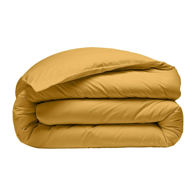 H. de couette Percale de coton Jaune moutarde-0