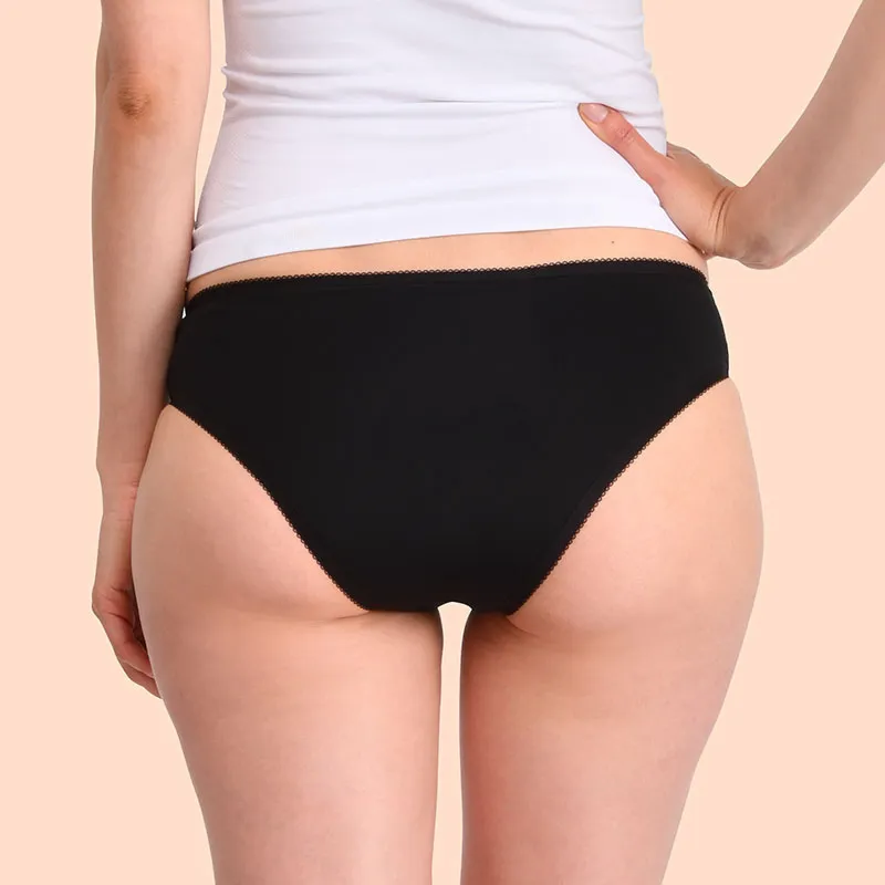 Culotte menstru. Basic + Culotte menstru. Plumetis - Noir-6