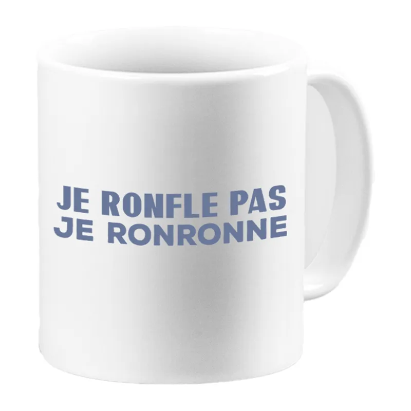 Mug Je ne ronfle pas je ronronne - Blanc-0
