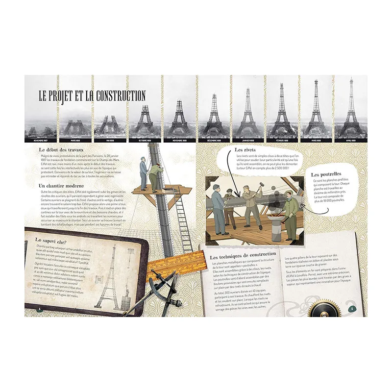 Livre + puzzle 3D Gustave Eiffel, La Tour Eiffel - 6+-1