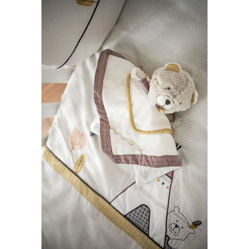 Doudou mouchoir Timouki Blanc/Beige - 35x24x10cm-5