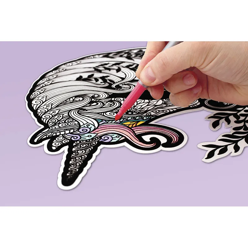 Coloriage velours Licorne - 4+-3