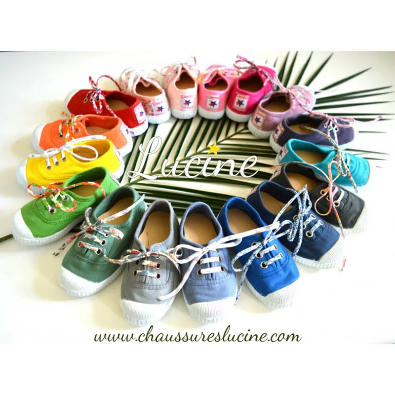 Chaussures baskets tennis en TOILES à lacets et élastiques - Jaune fleurs-2