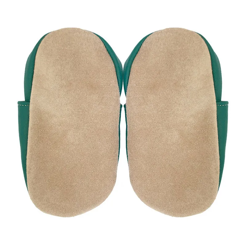 Chaussons cuir brodés Foot - Gris-3