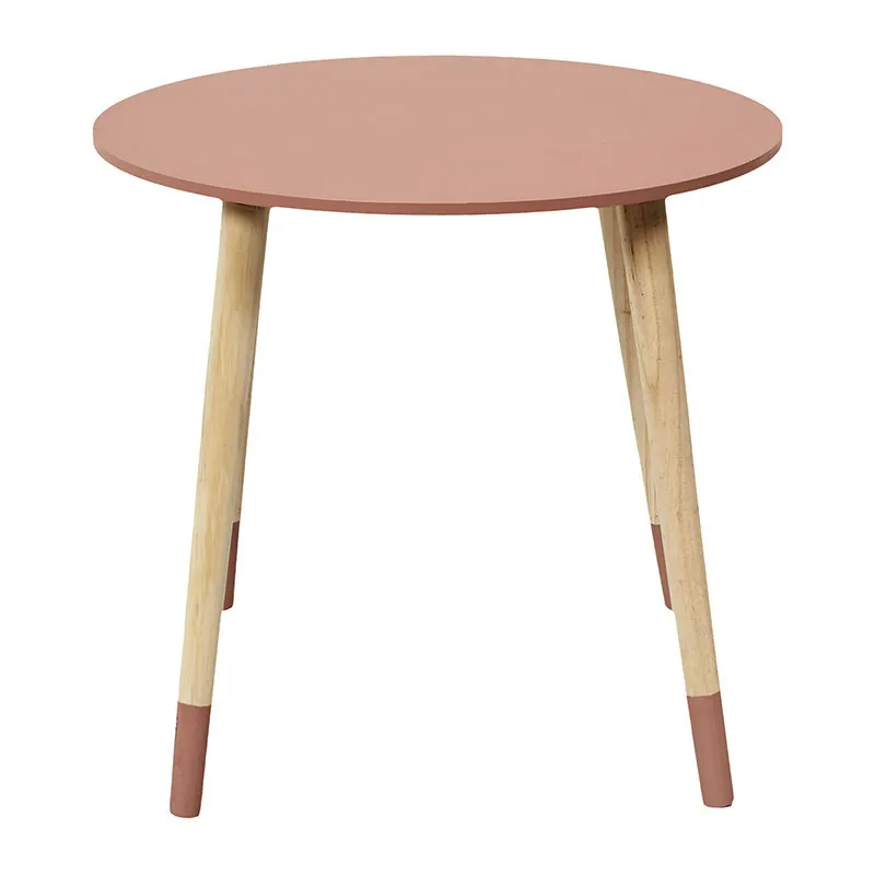 2 Tables gigognes bicolore Rose - 43x43x48cm-2