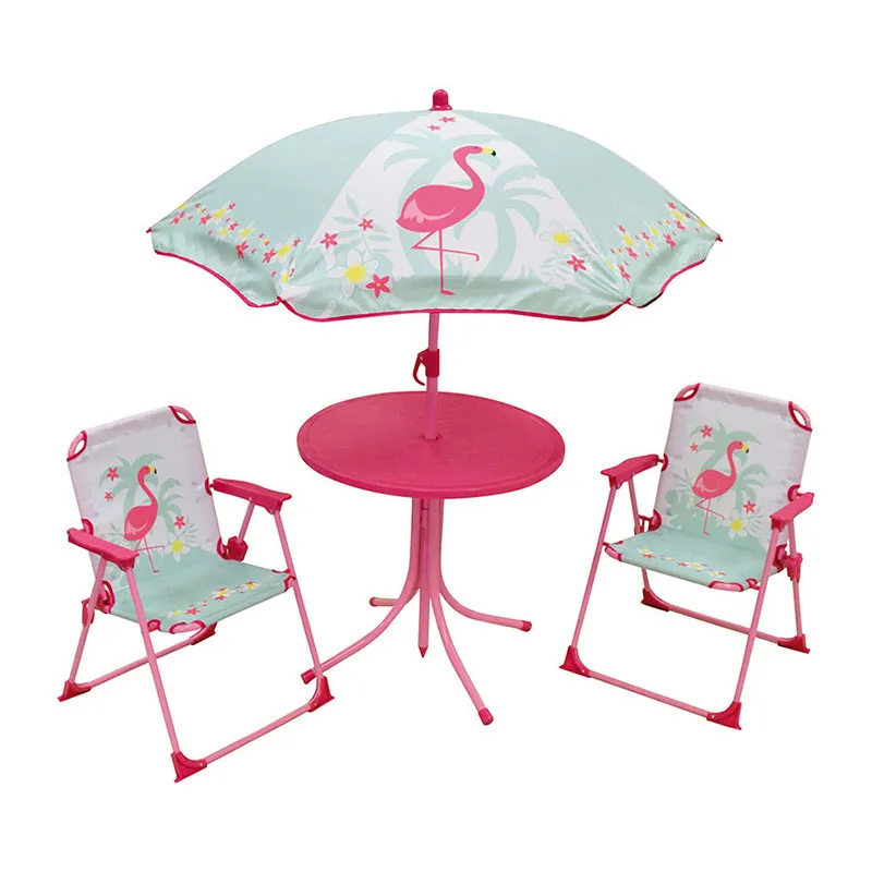 Salon de jardin Flamant Rose - 4pcs-0
