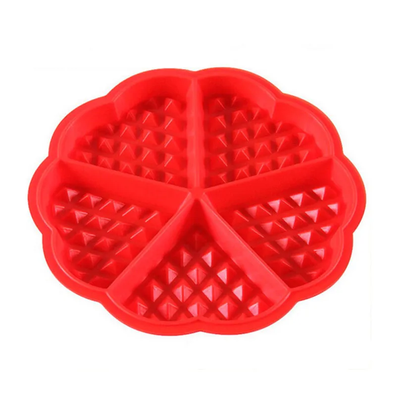 Moule à gaufres Coeur Silicone Rouge - Ø17,7cm-0