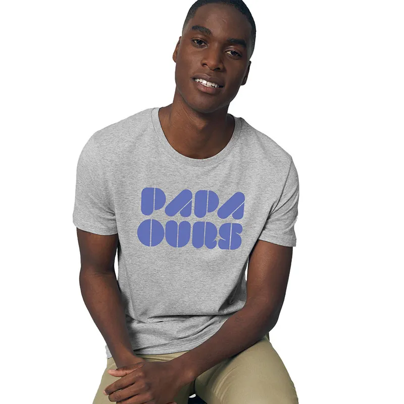 T-shirt Homme BIO Papa ours 3 - Gris chiné-0