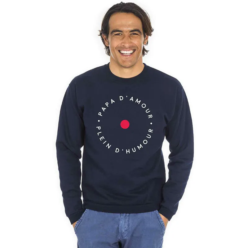 Sweat Homme Papa d'amour plein d'humour - Navy-0