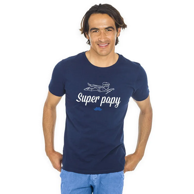 T-shirt Homme Super papy BIO - Navy-0