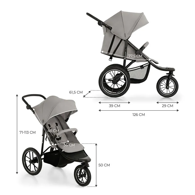 Poussette 3 Roues Helsi 2 Dust Gray - 0m+-10