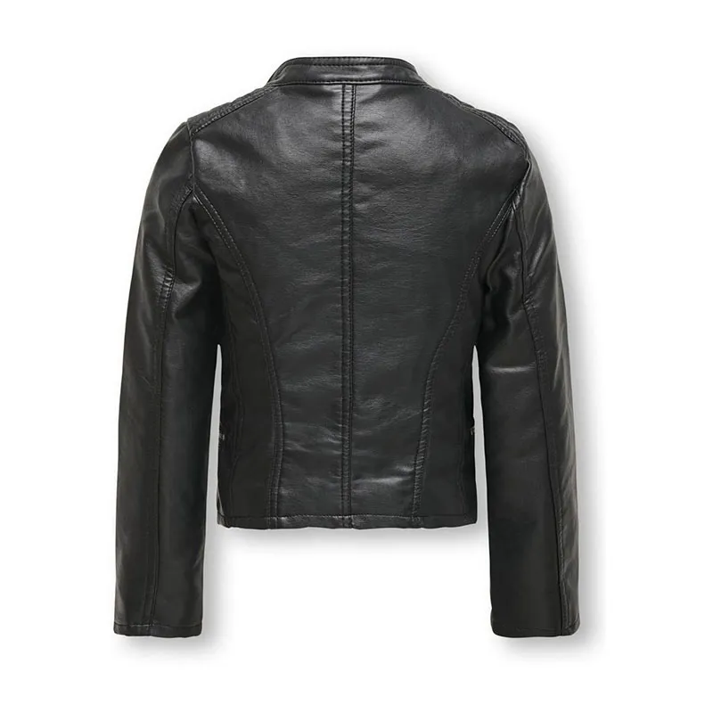 Veste simili cuir Freya Fille - Noir-1