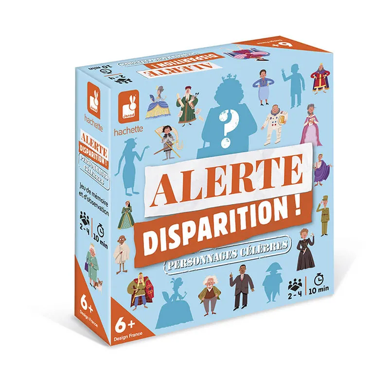 Jeu de mémoire Alerte disparition Personnages célèbres - 6+-3