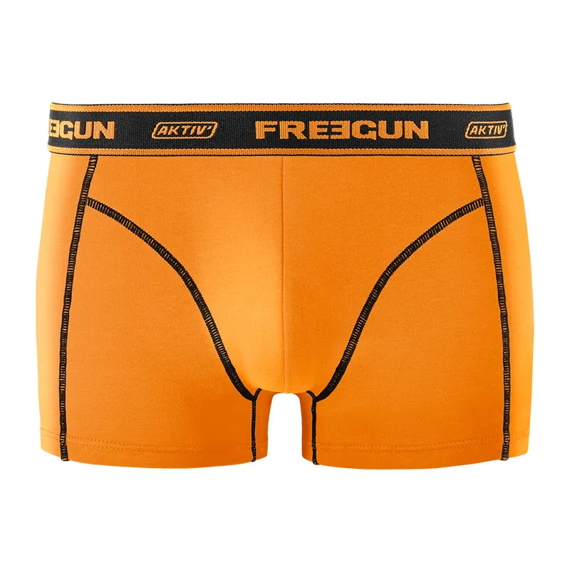 4 boxers homme Aktiv - Orange/Noir/Gris-2