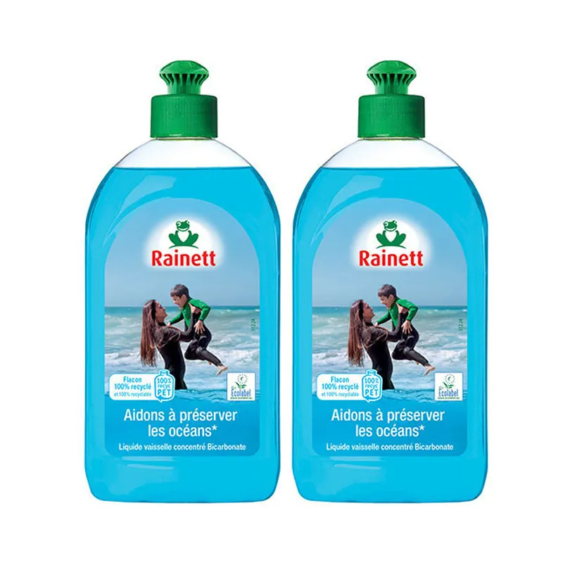 2 Liquides vaisselle Bicarbonate Écolabel - 2x500ml - RAINETT-0
