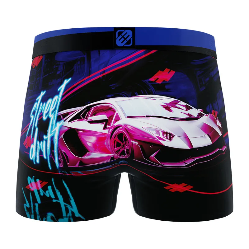 5 boxers homme Tech Glitchy - Noir/Jaune/Violet/Rouge-12