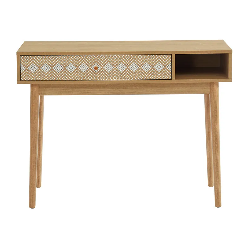 Console Leika effet chêne Blanc - 100x35x75cm-2