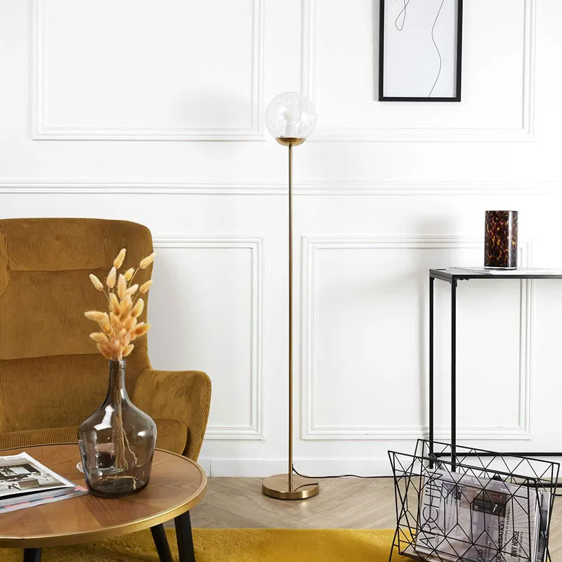 Lampadaire Rétro Verre ciselé - 20x139cm-2
