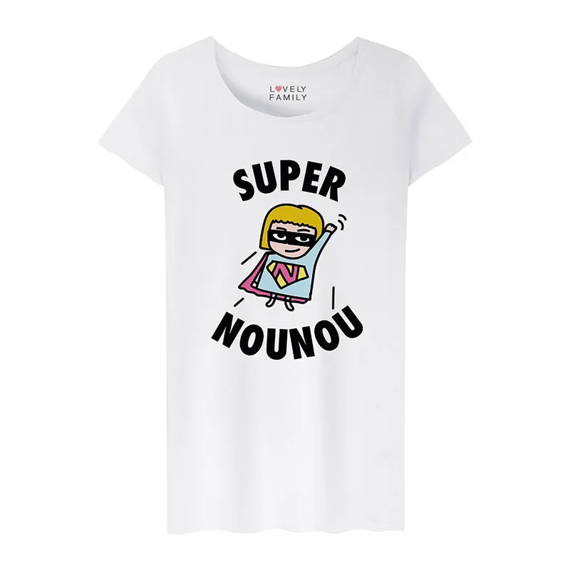 T-shirt Super nounou BIO - Blanc-0