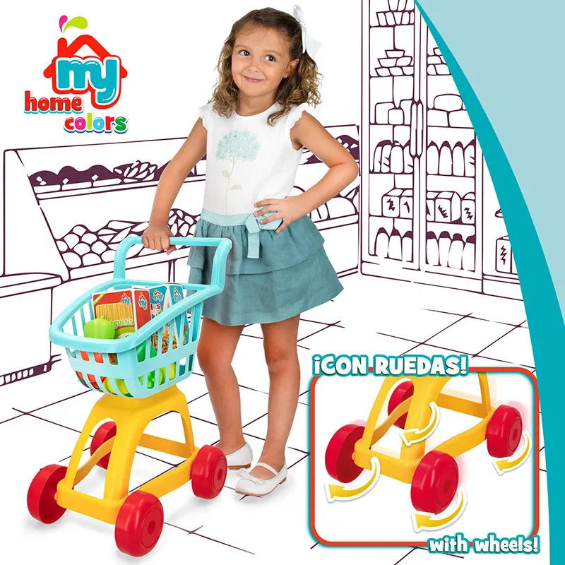 Chariot de supermarché & aliments 9pcs - 24m+-2