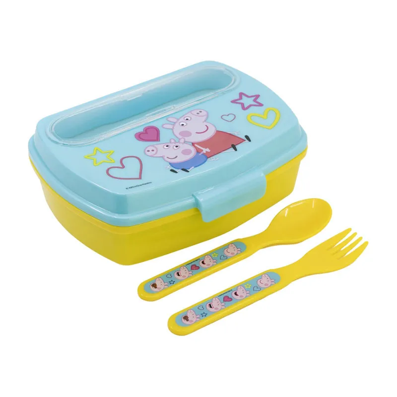 Lunch box + Couverts Peppa Pig Core - 3pcs-2