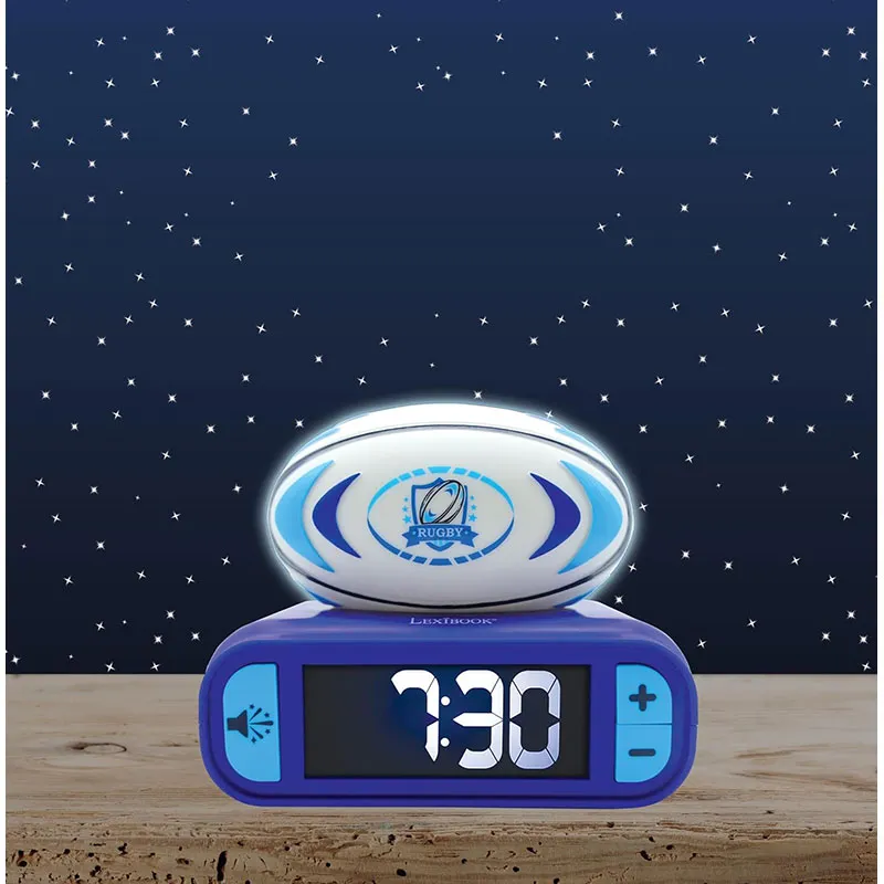 Réveil digital & Veilleuse Ballon de Rugby - 18m+-1