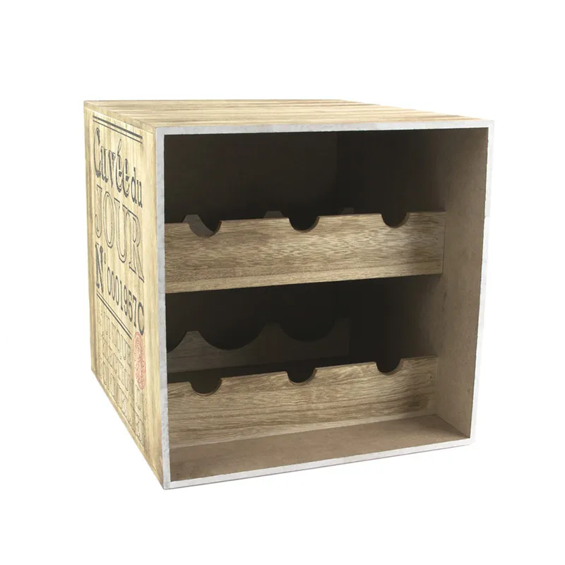 Cave à vin Bois 6 bouteilles Aléat. - 30x33,5cm-4