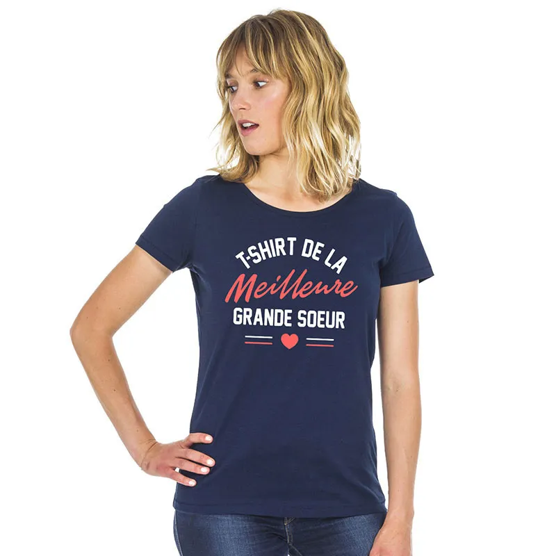T-shirt de la meilleure grande soeur BIO - Navy-0