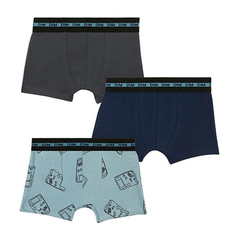 3 Boxers Garçon Fashion - Bleu-0