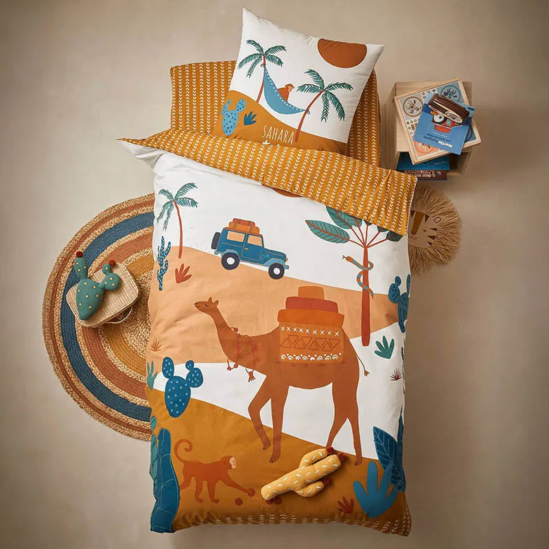 Parure 2pcs Coton wild safari - Marron-0