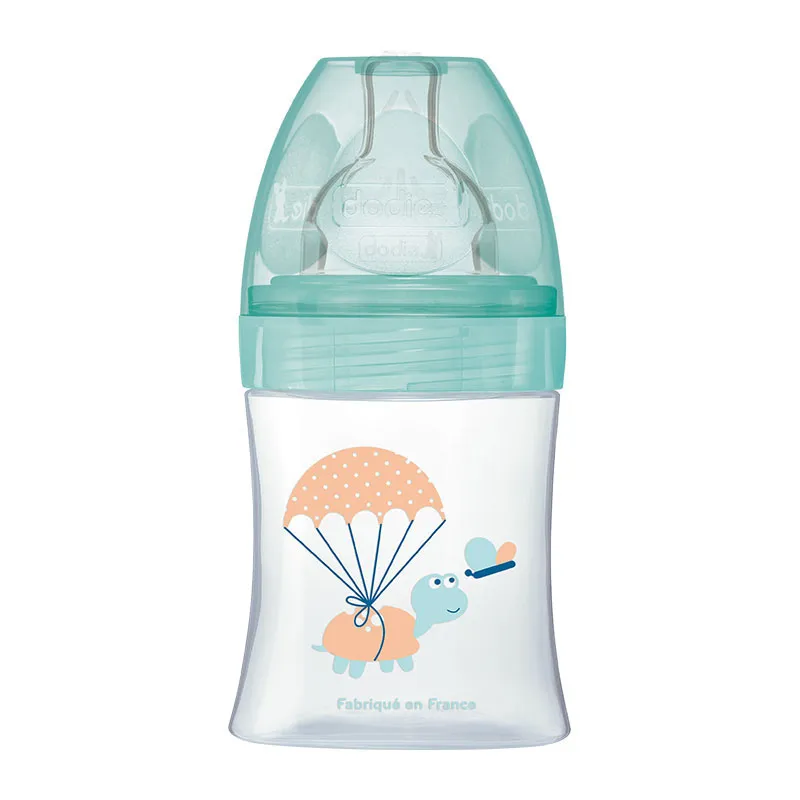 2 Bibs anti-coliq. Tétines plates 150ml déb.1 Vert Air - 0m+-1