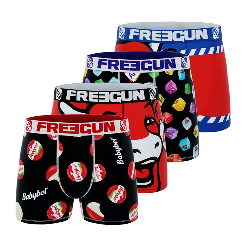 4 boxers enfant La Vache Qui Rit - Noir/Jaune/Vert/Violet/Bleu/Blanc-0