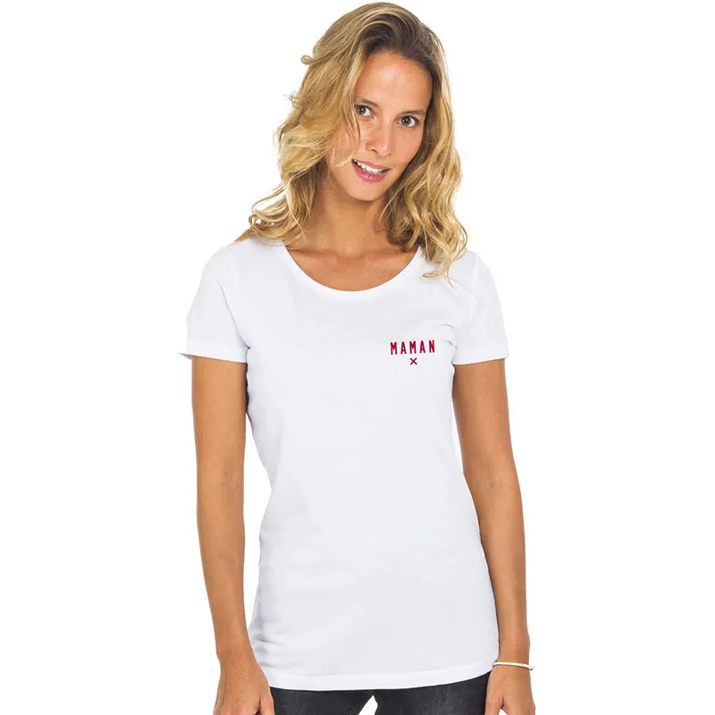 T-shirt Femme Maman x coeur 2 BIO - Blanc-0