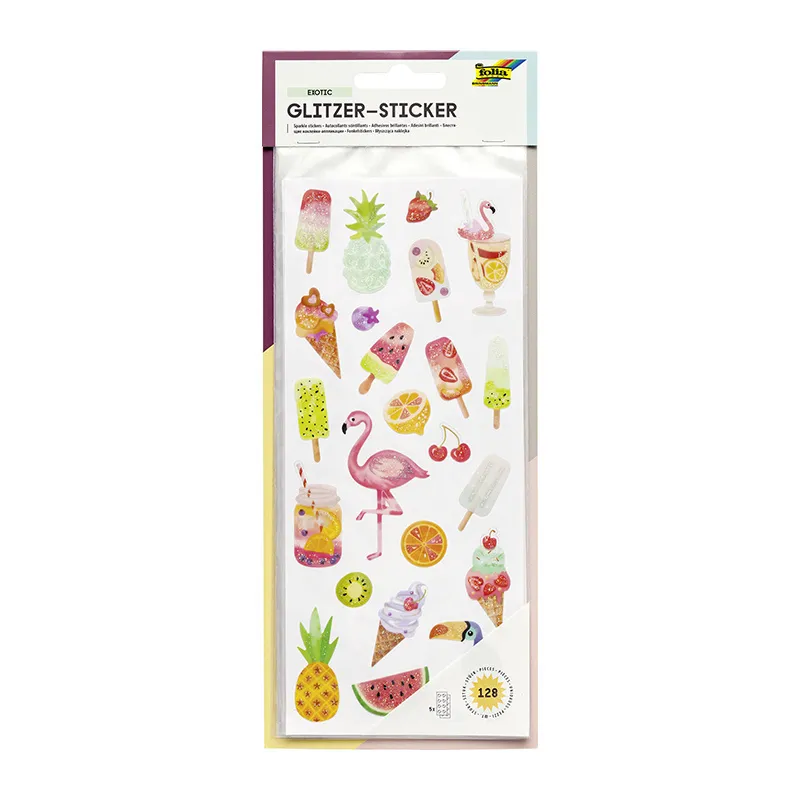 5 feuilles stickers 10x23cm - Exotiques-0
