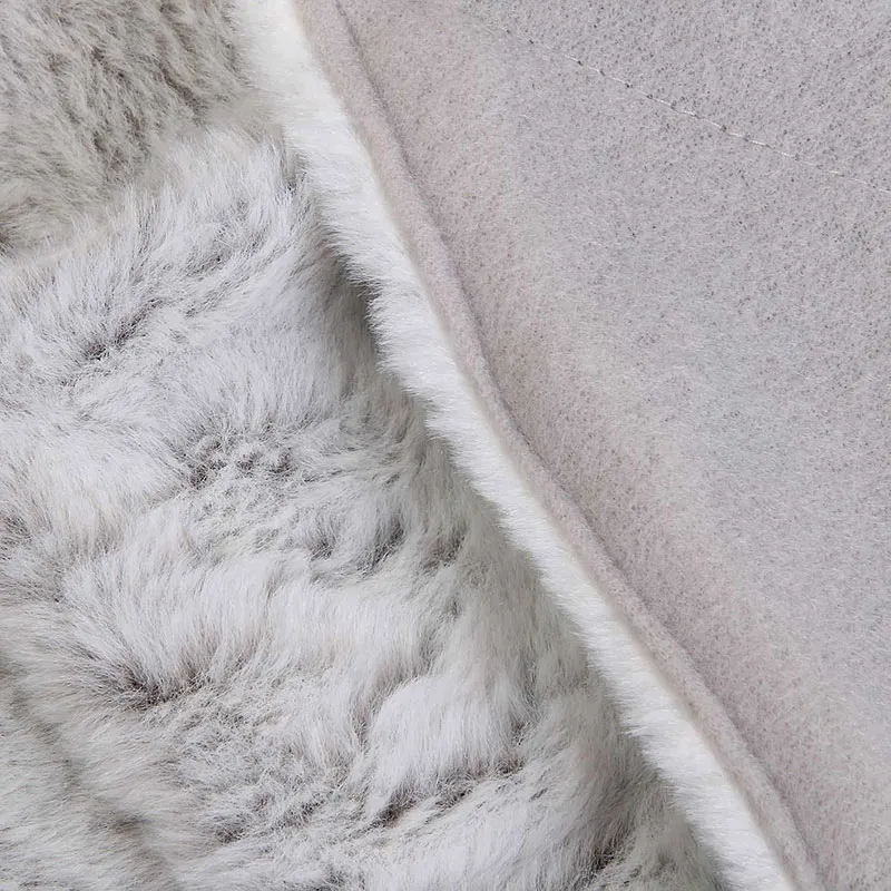 Plaid imit. fourrure XXL Gris - 200x140cm-2