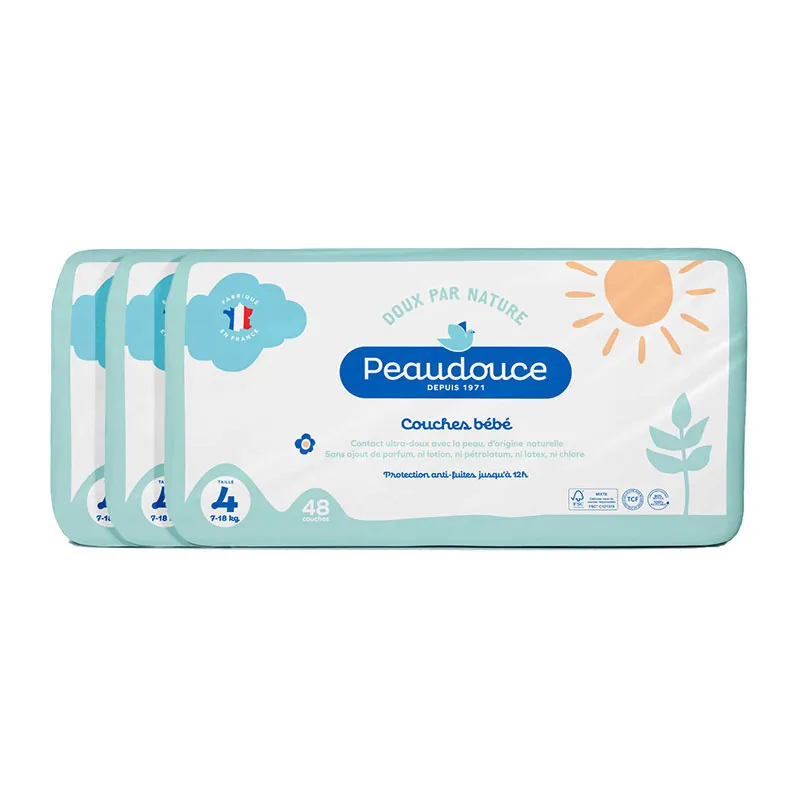 Couches Bébé Peaudouce T.4/7-18kg - 3x48-0