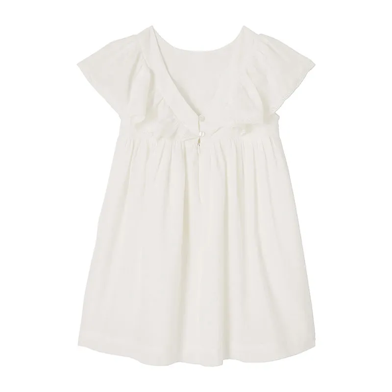 Robe de cérémonie détails broderie anglaise fille - Écru-2