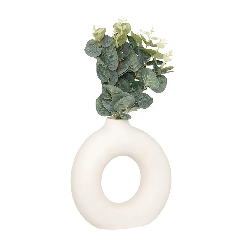 Composition Florale eucalyptus Suza + vase céramique Aléat. - 20x6,5x37cm-3