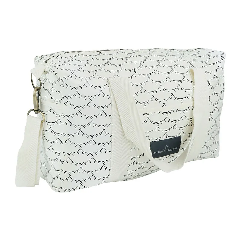 Sac à langer Coton BIO Canevas Rivoli - Bleu prestige-1