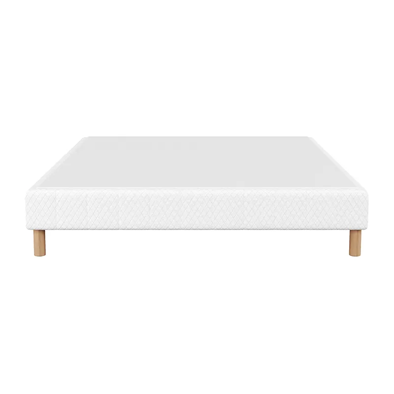 Sommier tapissier ressorts ensachés Confort + Blanc-2