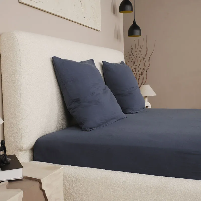 Drap-H. Gaze de coton Bonnet 30cm Bleu pétrole-3