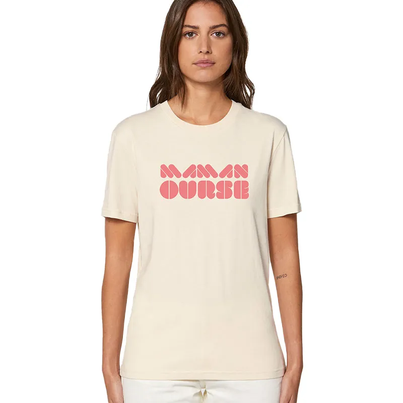 T-shirt Femme Maman ourse 2 BIO - Natural Raw-0
