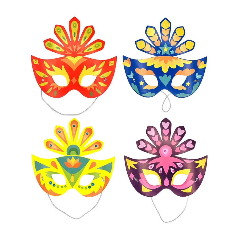 Kit créatif masques à décorer 4pcs - Carnaval-0