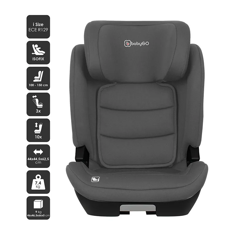 Siège auto i-Size/Isofix Motion 100-150cm - Gris-1