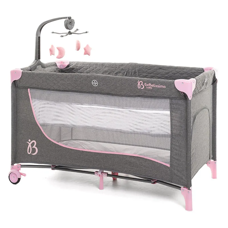 Lit parapluie 2 niveaux Rose - 0m+-0